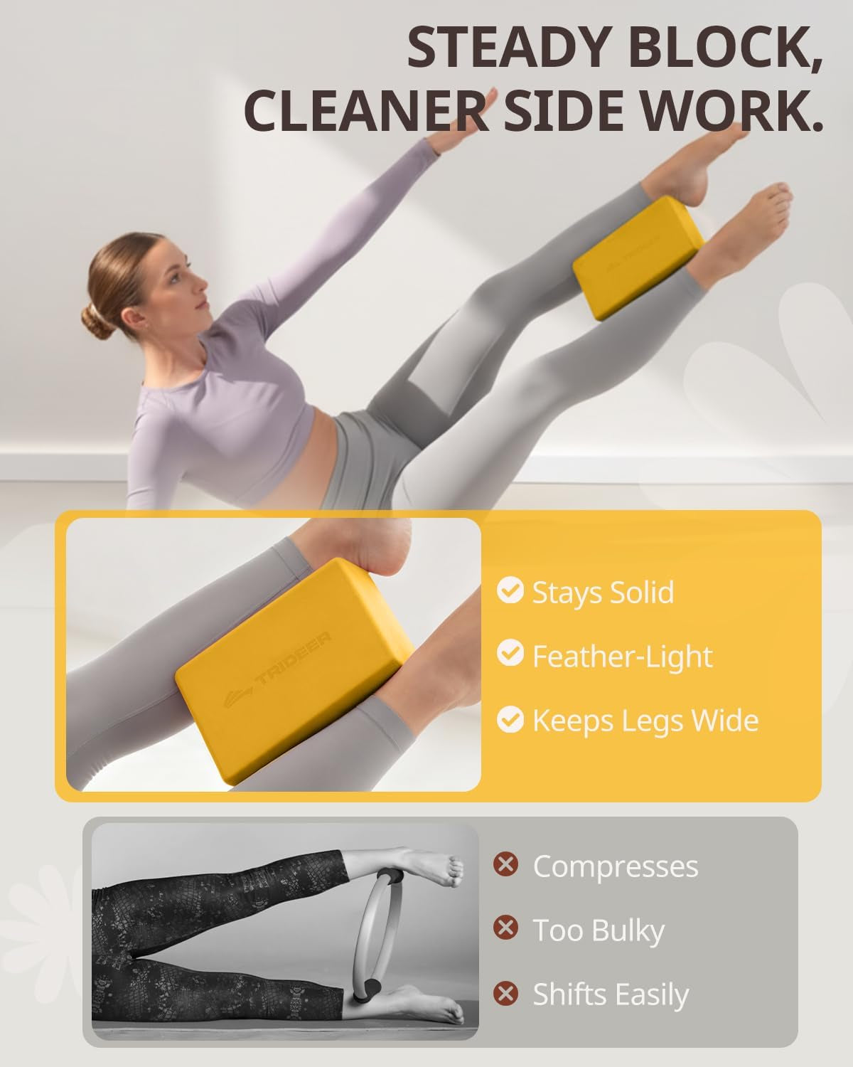 Yoga Blocks 2 Pack, Soft Non-Slip Foam Blocks with Beveled Edges for Alignment and Stretching in Yoga, Pilates, and Dance - Supportive, Lightweight, Odor Resistant, Latex-Free